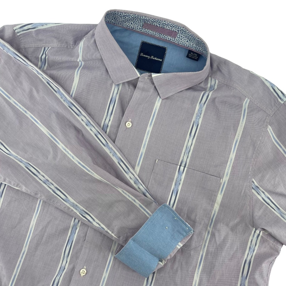 Tommy Bahama Striped Button Down Shirt‎ Long Sleeve Cotton XL